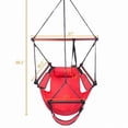 thumbnail image 2 of Hammock Hanging Sky Chair Air Swing with Rope Pillow & Drink Holder Solid Wood Patio Yard 250 Lbs (Red), 2 of 11
