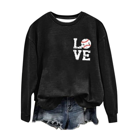 50% Off Clearance Oversized Crewneck Sweatshirt Women Women's Baseball Print GameDay Crew Neck Multi Color Multi Size Crew Neck Hoodless Long Sleeve Sweatshirt