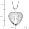 thumbnail image 4 of Sterling Silver Rhodium-Plated 16mm Cat Heart Locket Necklace (18 X 16.2) Made In Hong Kong qls257-18, 4 of 5