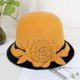 thumbnail image 1 of Sombrero de copa pequeño con flores tridimensionales, sombrero de lana de otoño e invierno, sombrero de pescador informal con forma de cúpula de estilo coreano para mujer, 1 of 6