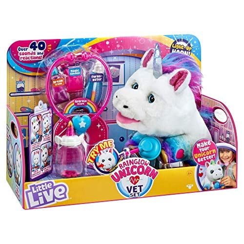 Not Applicable Little Live Pets Rainglow Unicorn Vet Set Interactive Pet Unicorn Multicolor Walmart Com Walmart Com