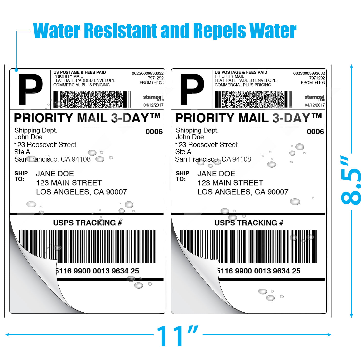 Milcoast 200 Half Sheet Shipping Labels Glossy Water Resistant for Laser or I... 