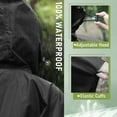 thumbnail image 6 of SaphiRose Hooded Rain Poncho Waterproof Raincoat Jacket for Adults with Pockets Black, 6 of 8