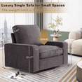 thumbnail image 5 of LEISLAND 40” Small Modern Single Swivel Sofa,Single Seat Accent Comfy Couch Chair for Living Room,Detachable Sofa Cover and Solid Wood Frame,Dark Gray, 5 of 8