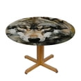 thumbnail image 3 of Orinice Wolf Pine Cones Round Table Cover Stain Resistant Washable Indoor Outdoor Tablecloth Kitchen Dining Wedding Parties Picnic Farmhouse 100% Polyester Fiber 31-35, 3 of 8