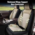 thumbnail image 6 of DIKSOAKR Fit Toyota Tacoma Crew Cab 4-Door 2016-2024 Car Seat Cover 5-seat Ice Silk+Faux Leather Full Breathable ((Black&Beige), 6 of 7