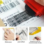 Identity Theft Protection Roller Stamps for Data Barcode ID Privacy,Anti-Theft Security Prevention Confidential Roller Stamp Easy for Guard Personal Information Blockout - Red