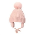 thumbnail image 3 of CPNG Baby Boys Girls Fleece Lined Pompom Knitted Cute Pilot Hat Kids Faux Fur Trapper Winter Warm Hat Toddler Ushanka Earflaps Beanie Cap, 3 of 3