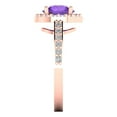thumbnail image 3 of Clara Pucci 14K Rose Gold 1.86ct Amethyst Halo Ring for Women, 3 of 8