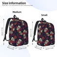 thumbnail image 2 of Easygdp Roses Skulls Mochila de Lona Resistente para Laptop, Compatible con Laptops de 15 a 17 pulgadas, Ideal para Escuela, Trabajo y Viajes-Medium, 2 of 5