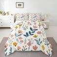 thumbnail image 3 of Manfei Tropical Plant Leaves Full Size Comforter Sets,Natural Botanical Flower Bedding Comforter Set,Colorful Floral Bedding Sets For Adults,Microfiber Bedroom Decor Reversible,3 Pieces, 3 of 9