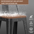 thumbnail image 3 of HAOBO Home 30" Outdoor Barstools Patio Stool Metal Bar Stools Set of 4 Counter Height Barstools with Wood Plastic Seat  Bar Chairs Metal Kitchen Stools, 3 of 12