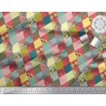 thumbnail image 2 of Soimoi Modal Satin Fabric Leopard & Argyle Patchwork Decor Fabric Printed Yard 42 Inch Wide, 2 of 3