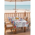 thumbnail image 2 of Outdoor Tablecloth with Umbrella Hole for Patio/Picnic/Party/Camping, 4th of July Waterproof Table Cloth Rectangle Table Cover Washable, Independence Day Patriotic Flowers Cat Grey (52"x 70"), 2 of 9