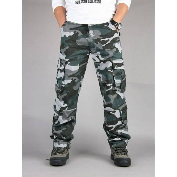 Weiqiqre Mens Pants Fashion Casual Camouflage Cargo Pockets Quick-dry Tactics Full Length Pants Outdoor Adventures, Comfortable Regular Fit