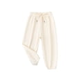 thumbnail image 2 of HOOMEUMY Kids' Corduroy Pants Elastic Waist Trousers Soft Comfortable Baby Boys Long Pants Autumn Winter Warm Trousers Beige 5 Years, 2 of 3