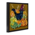 thumbnail image 3 of Stupell Industries Cat with Jack-o-Lanterns Animals Painting Black Floater Framed Canvas Art Print Wall Art, 18 x 18, 3 of 9