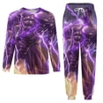 thumbnail image 3 of Purple Hero Men's Pajama Set Sleepwear Pjs Lightweight Long Sleeve Crewneck Shirts and Bottoms Soft Comfy Sleep Sets L, 3 of 5