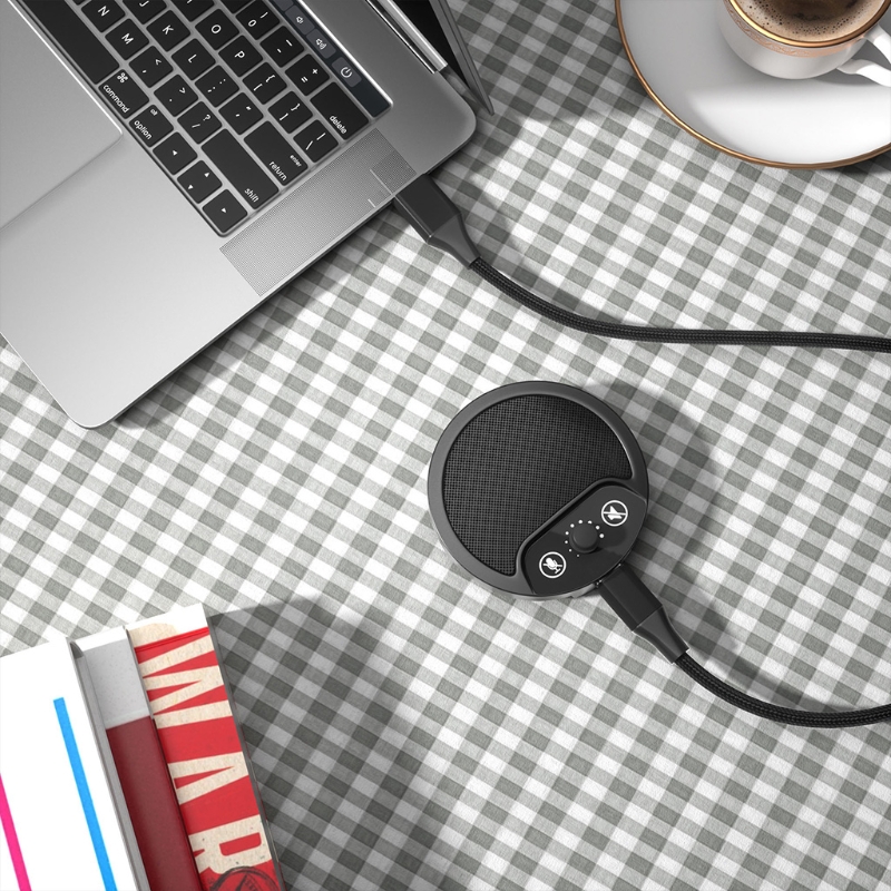 Omnidirectional Condenser Microphones Flat Appearance Mic Universal 3.5mm Plug Noise Cancelling High Sensitivity