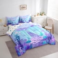thumbnail image 3 of Manfei Kids Children Kawaii Mermaid Bedding Comforter Set 7 Pieces,Cartoon Marine Animal Full Bedding Set Lightweight,Cute Sea Wildlife Fitted Sheet Flat Sheet,Super Cozy Room Decor,Reversible, 3 of 8