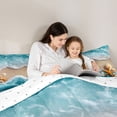 thumbnail image 5 of jejeloiu Sea Beach Starfish 7-Piece Twin Bedding For Girls,Seashell Wave Print Bedding Comforter Set,Teal Beige,Reversible, 5 of 7
