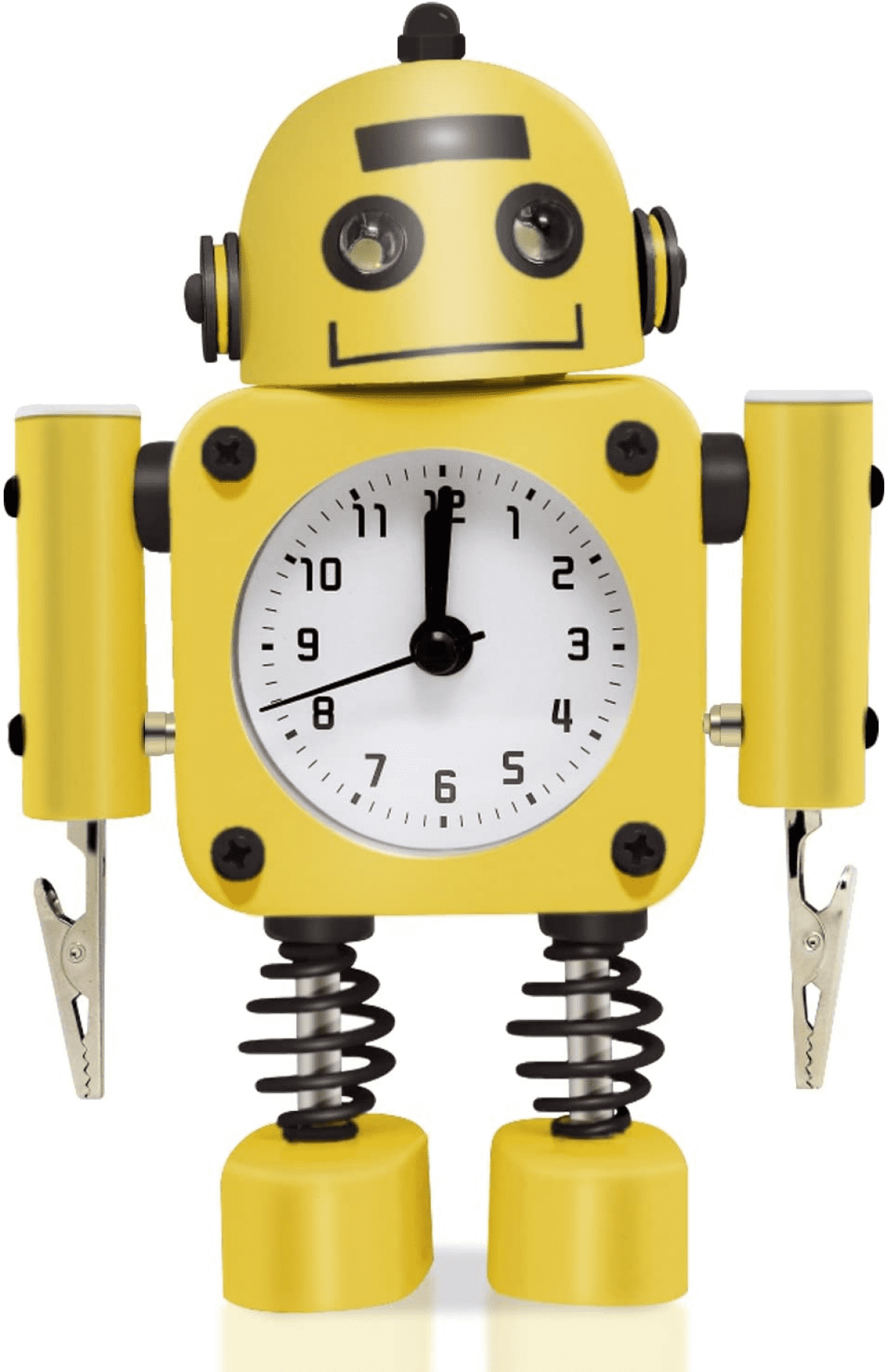 non-ticking-robot-alarm-clock-stainless-metal-wake-up-clock-with