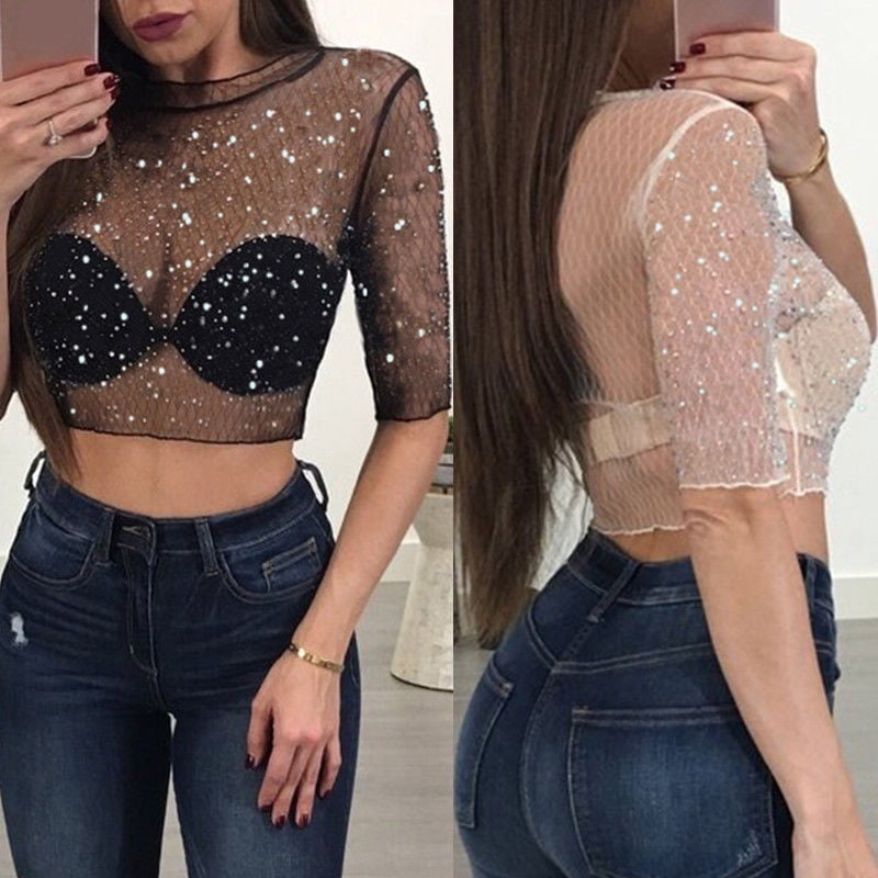 sheer flower top