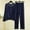 Navy, variant on Goodtrade8 2 Piece Lounge Sets for Women Sleepwear Solid Color Crew Neck Long Sleeve Casual Soft Pajamas for Women