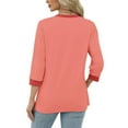 thumbnail image 6 of Fznquz Orange Blouses for Women 3/4 Length Sleeve Trendy Loose Fit Tee Casual Crewneck Ringer Tops,S, 6 of 7