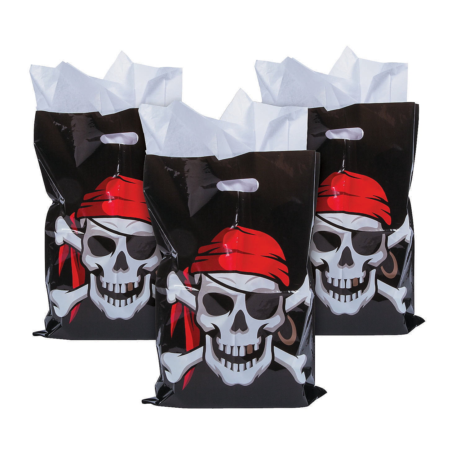 Large Plastic Pirate Loot Bags (50 Pc) Party Supplies 50 Pieces