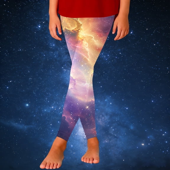 Toddler Girl Pants Starry Sky Print Slim Fit Athletic Casual Pants Stretchy Leggings Size 3-4T ,Yellow