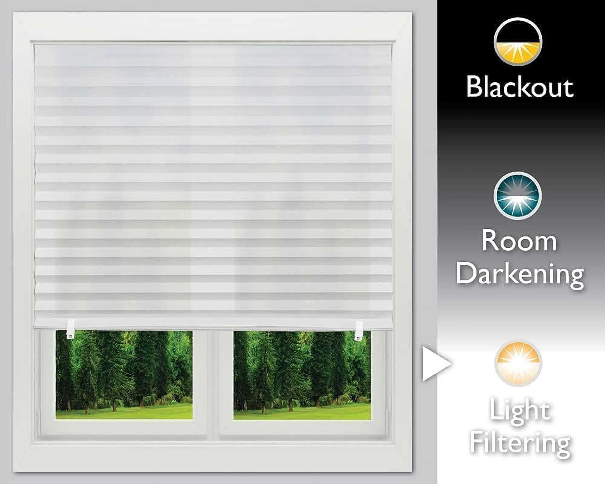 Redi Shade No Tools Original Light Filtering Pleated Paper Shade Butterflies, 36" W x 72" L, 4 Pack