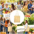 thumbnail image 4 of Vintage Daisy Print Reusable Grocery Tote Bag – Large Canvas Shopping Bag with Boho Floral Watercolor Design, Eco-Friendly & Heavy-Duty Market Tote for Women, Farmers Market, Beach, Spring & Summer, 4 of 5