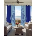 thumbnail image 4 of Navy Blue Anchor Blackout Curtains, Light Blocking Print Window Curtains, Nautical Mandalas Boho Modern Abstract Thermal Insulated Window Drapes for Living Room 2 Panels, 104"W x 72"L, 4 of 9