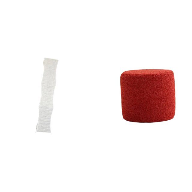 Pantalla De Lámpara De Pie De Papel Para Sala De Estar Y Taburete Otomano Redondo Con Reposapiés Para Oficina, Dormitorio, Habitación Infantil O Apartamento.