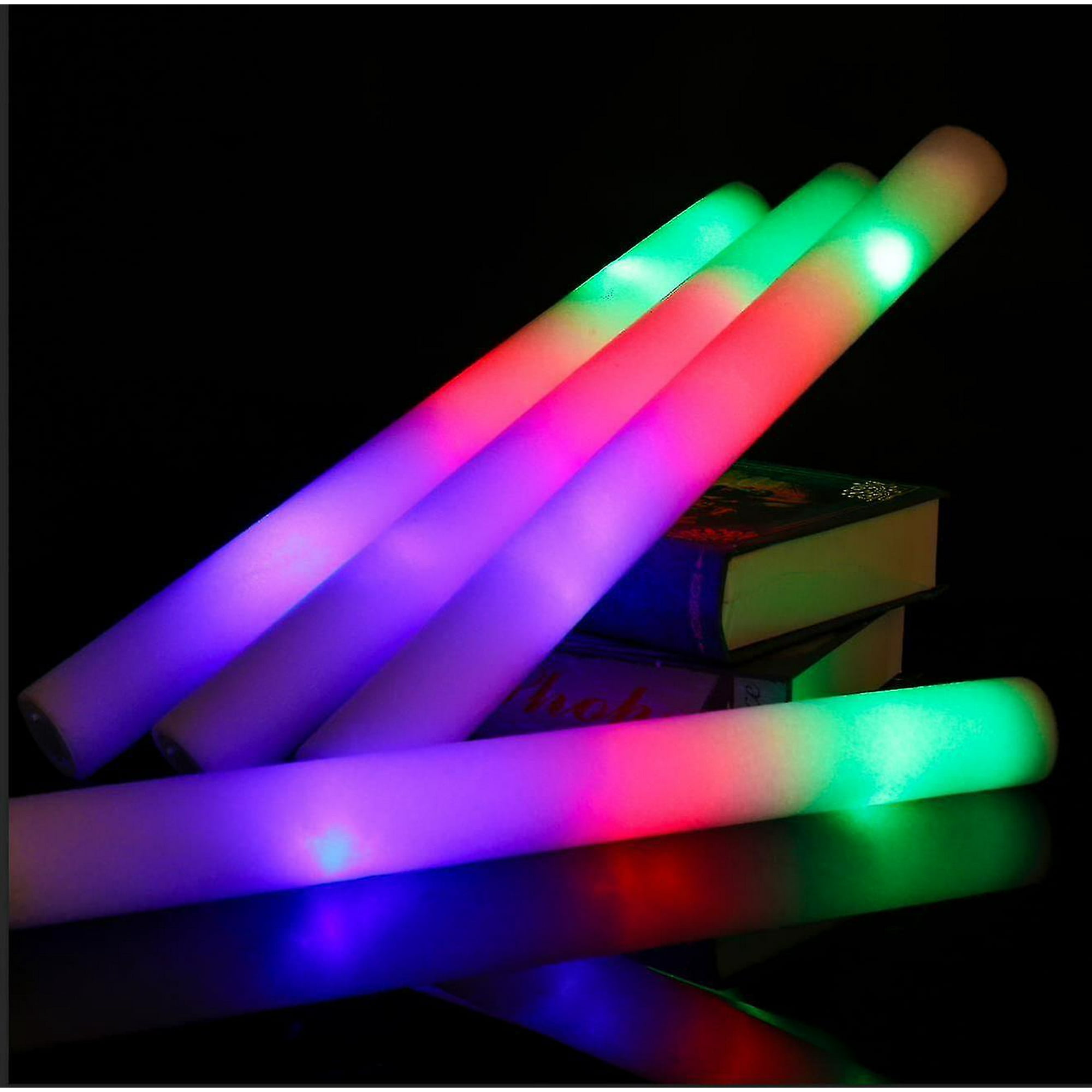 12 15 30 60pcs Led Glow Sticks Bulk Colorful Rgb Glow Foam Stick Cheer Tube Dark Light For Xmas Birthday Wedding Party Supplies Walmart