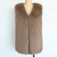 thumbnail image 6 of Ounisa Womens Winter Vest Waistcoat Faux Fur Overcoat Jackets Thickened Warm Solid Color Stand Collar Sleeveless Outerwear Top, 6 of 7