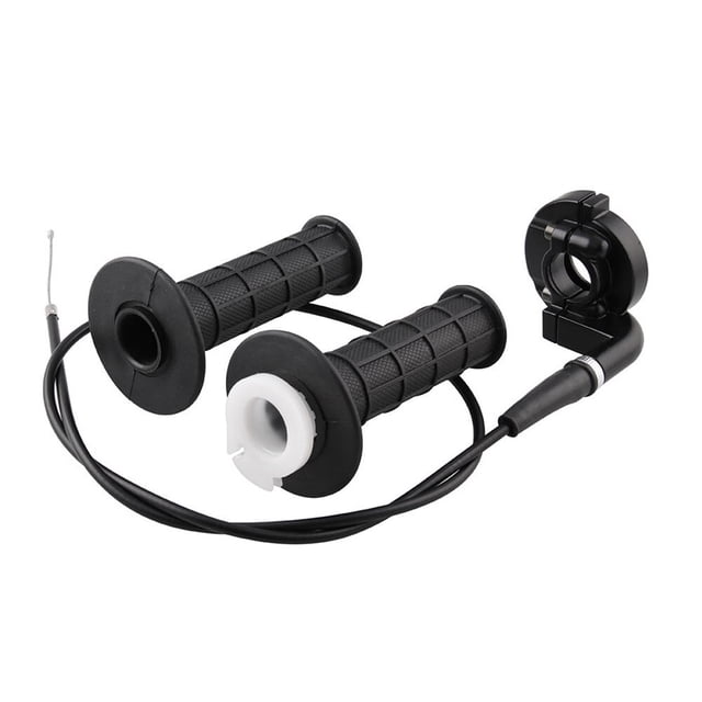 1 Pair Aluminium Motorcycle Hand Grip 22mm 7/8 Inch Throttle Turn Grip 110-250 CC Motorcycle Modification Quick Handlebar with Throttle Cable (Black)