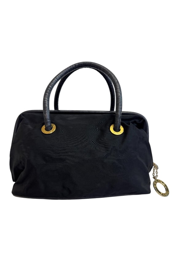 Pre-Owned CELINE Circle Logo Handbag, Black
