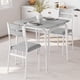 thumbnail image 1 of QinaQin Juego de comedor para 2 personas de 29.1 pulgadas, con mesa y 2 sillas tapizadas, cubierta MDF gruesa y estilo farmhouse, ideal para cocina o departamento, 1 of 7