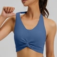 thumbnail image 3 of Stamzod Halter Crop Tank Tops for Women - Open Back Padded Longline Sports Bras Crisscross Yoga Workout Shirts Navy L, 3 of 8