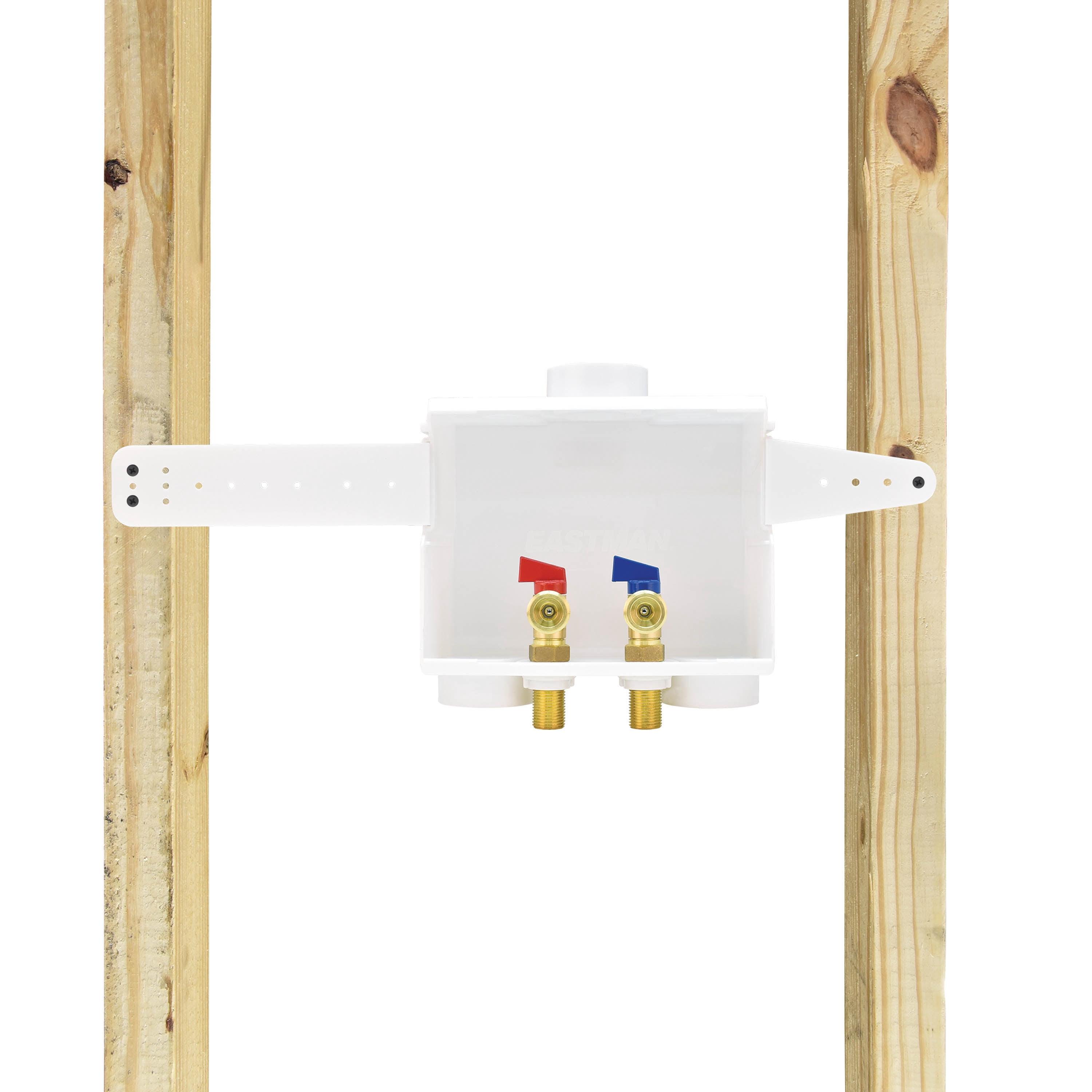 Eastman 60261 Dual Drain Washing Machine Outlet Box, 1/2 inch Expansion PEX, White