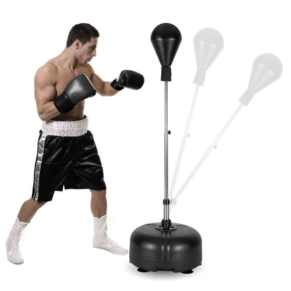 PEXMOR Freestanding Reflex Bag, 53-61'' Boxing Punching Bag with Stand for Kids & Adults, Height Adjustable for Home Gym