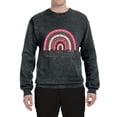 thumbnail image 3 of Waymaker Rainbow Inspirational/Christian Unisex Crewneck Graphic Sweatshirt, Heather Black, Large, 3 of 5
