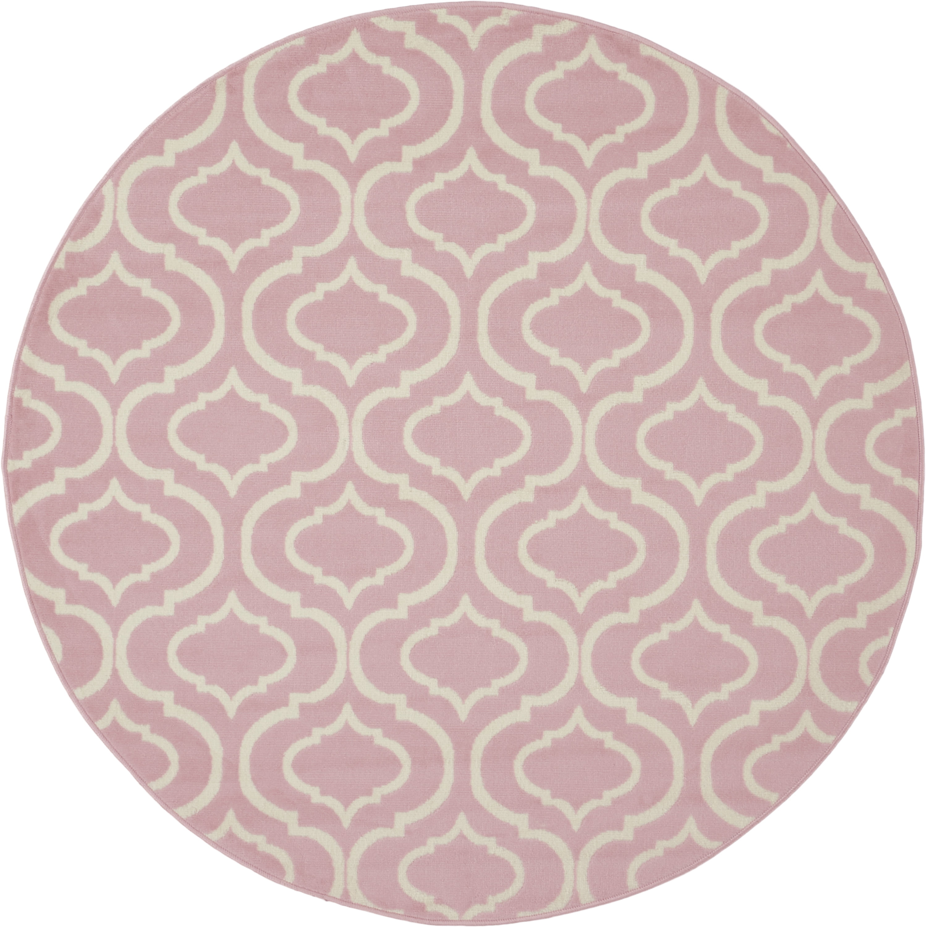 Nourison Bliss Transitional Moroccan Pink 5'3" x Round Area Rug, (5' Round)