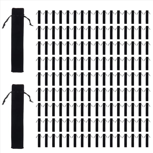 Bolsa de Terciopelo de Bolígrafo de 400 Piezas Bolsa Con Cordón Negro Soporte de Bolígrafo Individual de Embalaje para Regalo de Negocios de Oficina Escolar