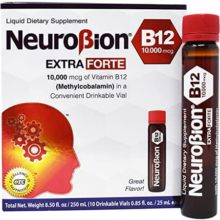 Neurobion Extra Forte B12 10,000 mcg Vials, Liquid - Extreme Powerful- 10 Vials per Box