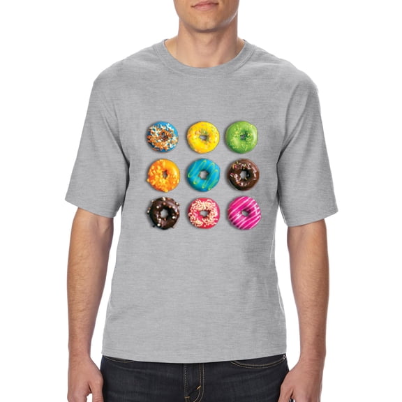 Normal is Boring - Big Men's T-Shirt, up to Tall Size 3XLT - Love Food Donuts Doughnuts