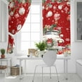 thumbnail image 4 of Red Christmas Blackout Curtains | Light Blocking Print Window Curtains, Snowman Truck Xmas Balls Snowflake Thermal Insulated Window Drapes for Living Room Kitchen Cafe (2 Panels, 104"W x 52"L), 4 of 7