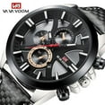 thumbnail image 3 of VAVA VOOM Top Brand Luxury New Men Sports Watches Fashion Leather Silver Black TOP Calendar Waterproof Quartz Mens Watch Relet Hombrer, 3 of 9